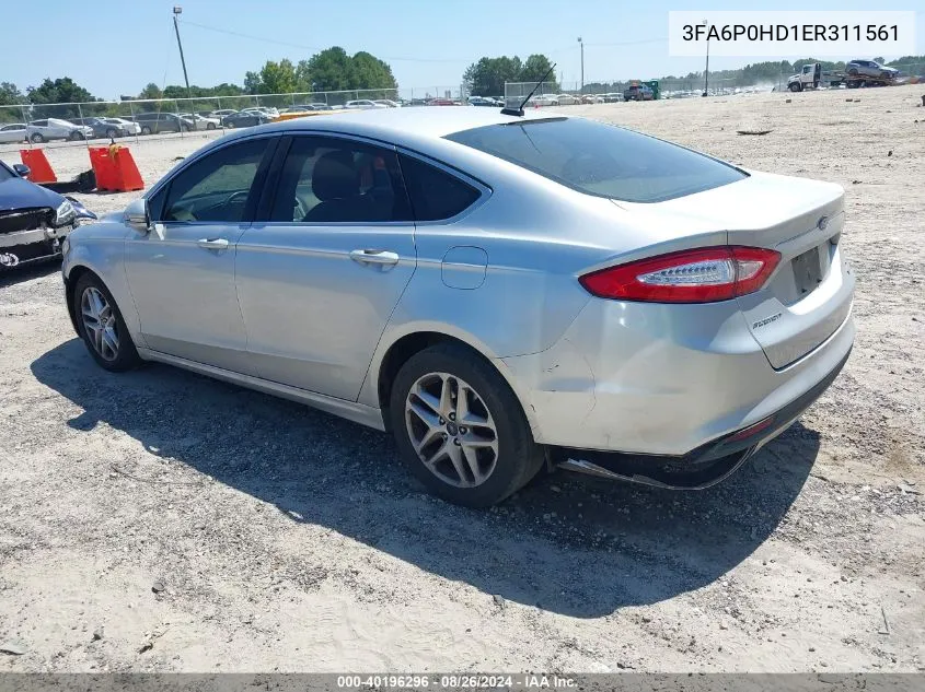 2014 Ford Fusion Se VIN: 3FA6P0HD1ER311561 Lot: 40196296