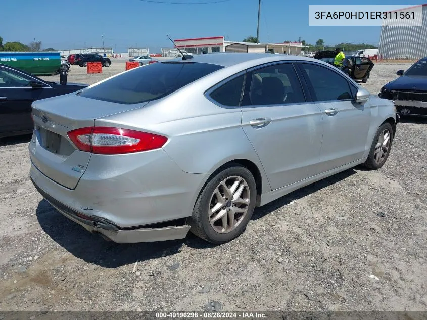 2014 Ford Fusion Se VIN: 3FA6P0HD1ER311561 Lot: 40196296