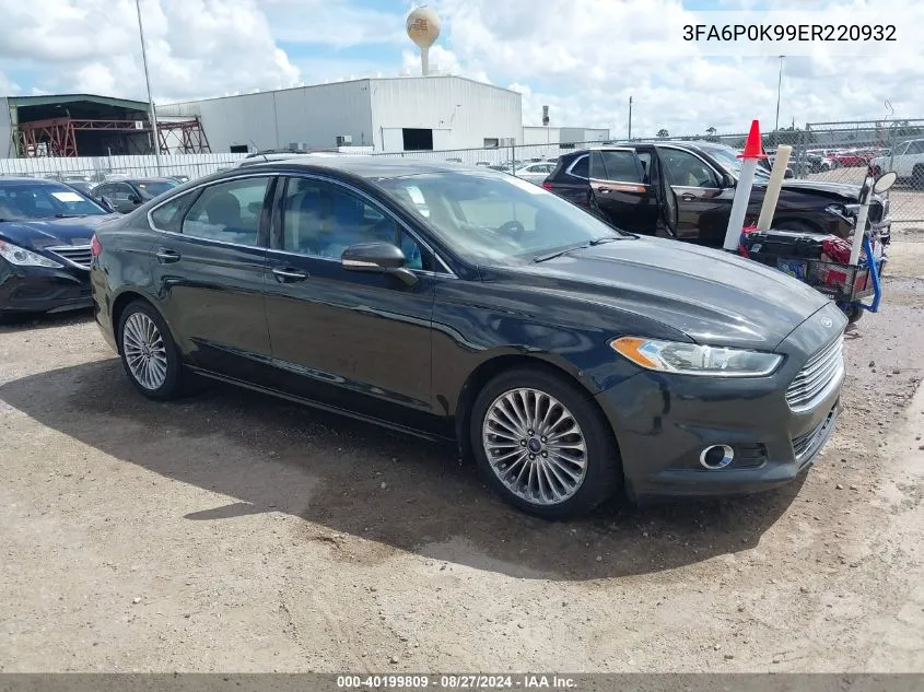 2014 Ford Fusion Titanium VIN: 3FA6P0K99ER220932 Lot: 40199809