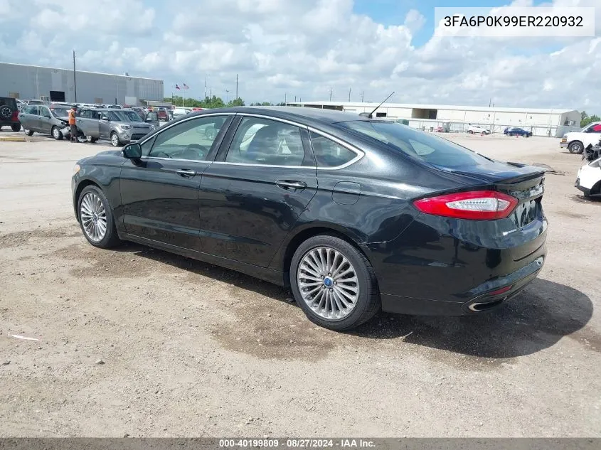 2014 Ford Fusion Titanium VIN: 3FA6P0K99ER220932 Lot: 40199809