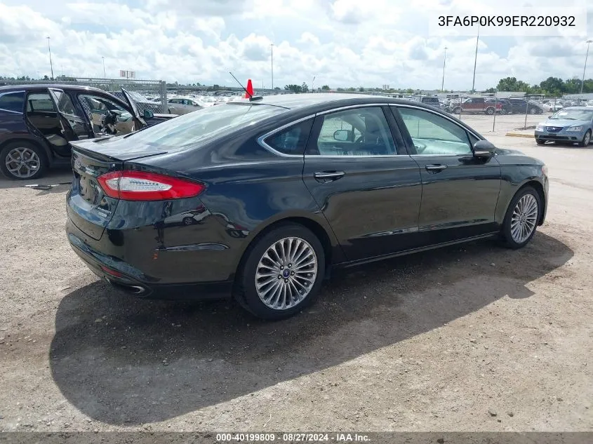 2014 Ford Fusion Titanium VIN: 3FA6P0K99ER220932 Lot: 40199809