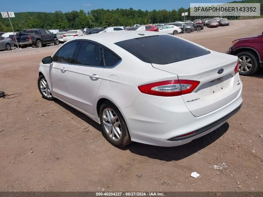 3FA6P0HD6ER143352 2014 Ford Fusion Se