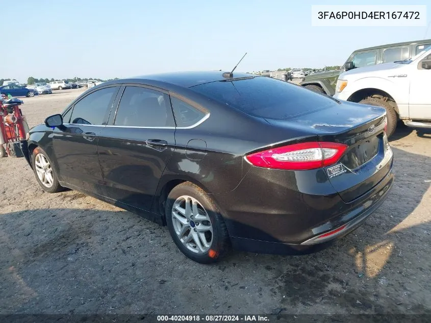 3FA6P0HD4ER167472 2014 Ford Fusion Se