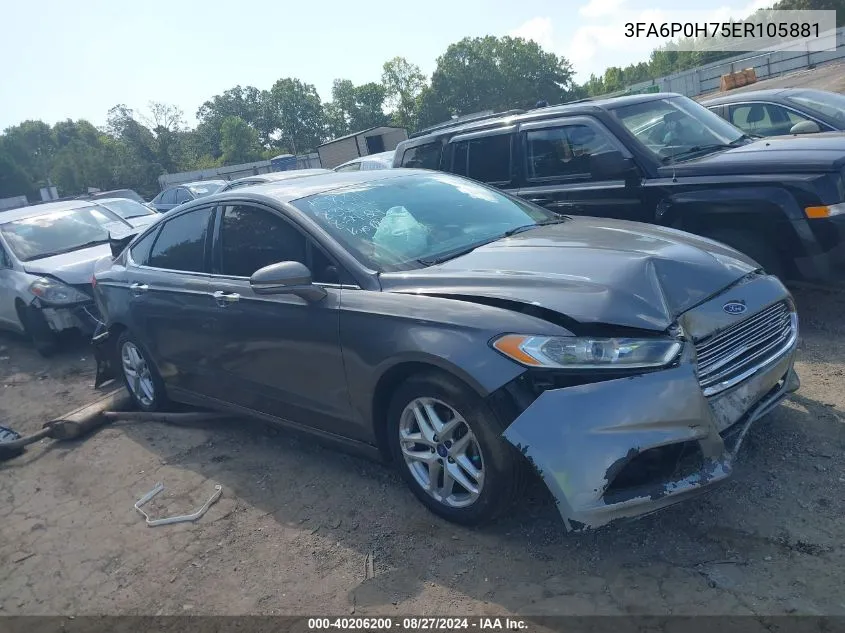 2014 Ford Fusion Se VIN: 3FA6P0H75ER105881 Lot: 40206200