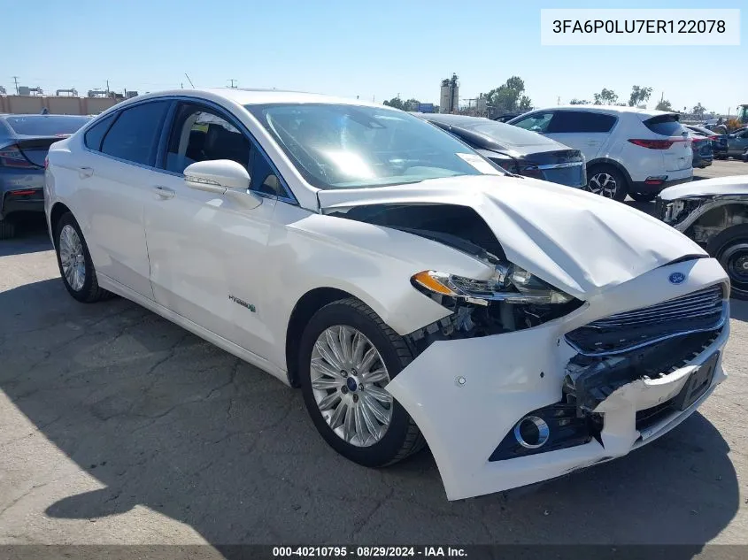 3FA6P0LU7ER122078 2014 Ford Fusion Hybrid Se