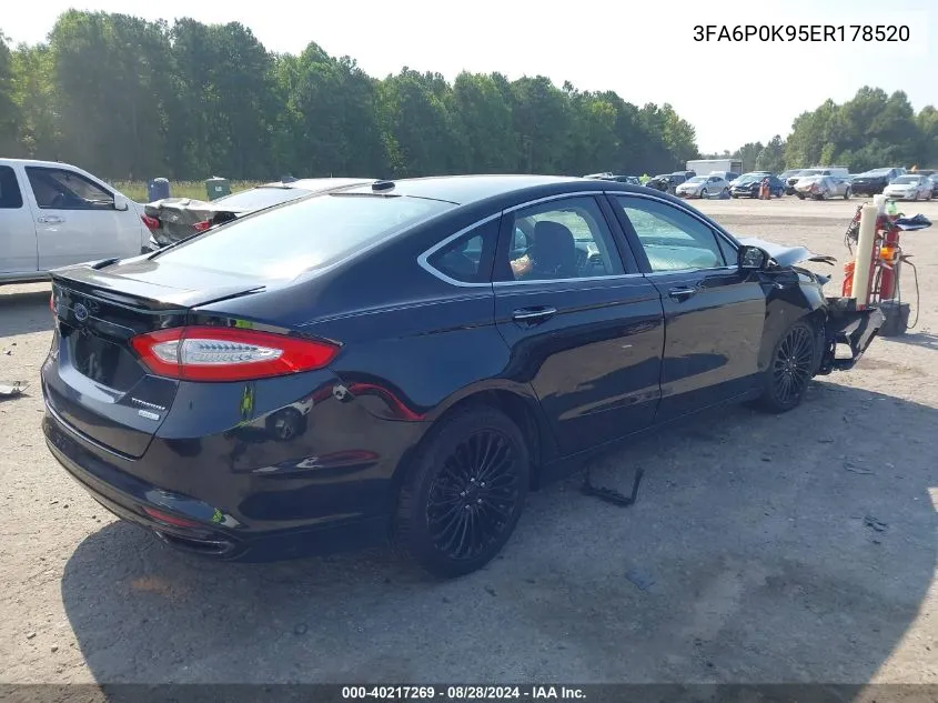 2014 Ford Fusion Titanium VIN: 3FA6P0K95ER178520 Lot: 40217269