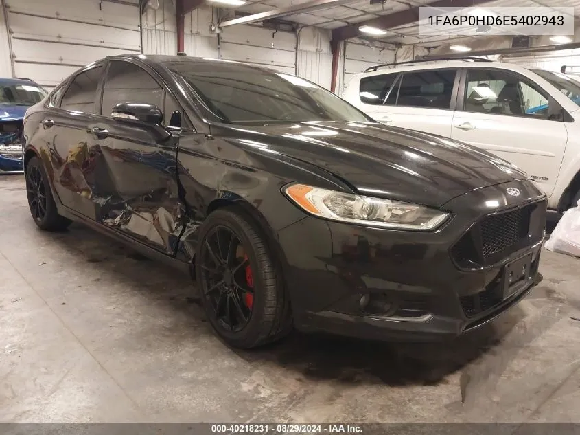 2014 Ford Fusion Se VIN: 1FA6P0HD6E5402943 Lot: 40218231