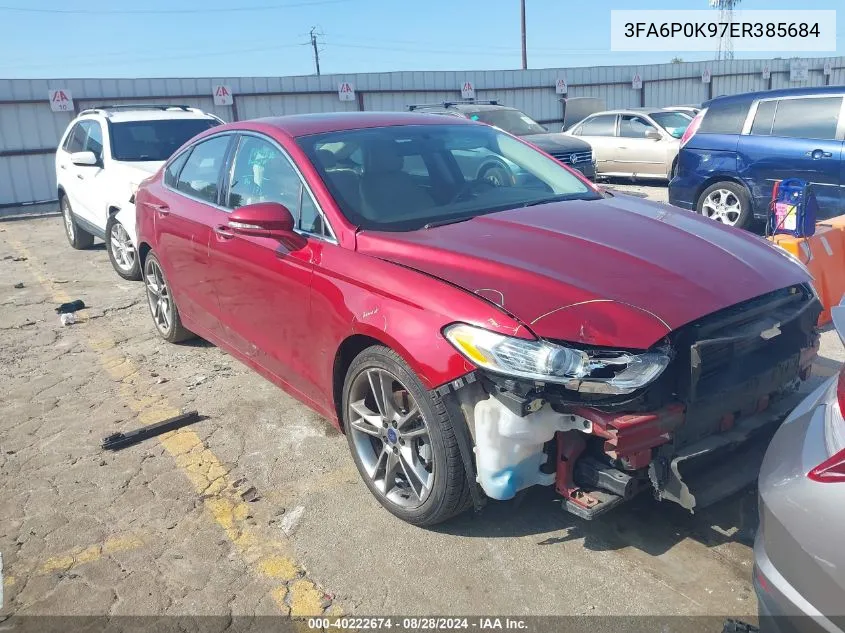 3FA6P0K97ER385684 2014 Ford Fusion Titanium