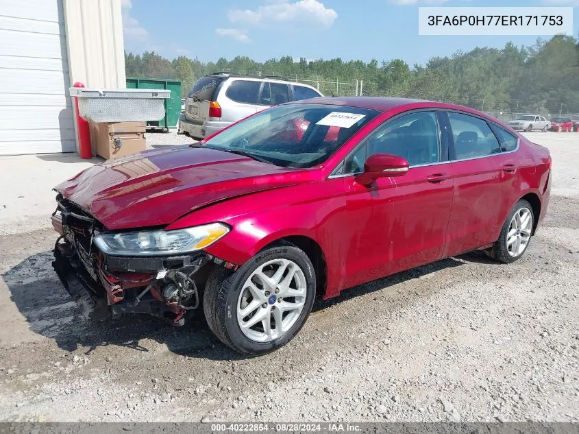 2014 Ford Fusion Se VIN: 3FA6P0H77ER171753 Lot: 40222854