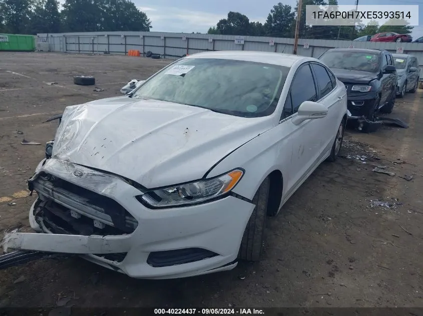 2014 Ford Fusion Se VIN: 1FA6P0H7XE5393514 Lot: 40224437