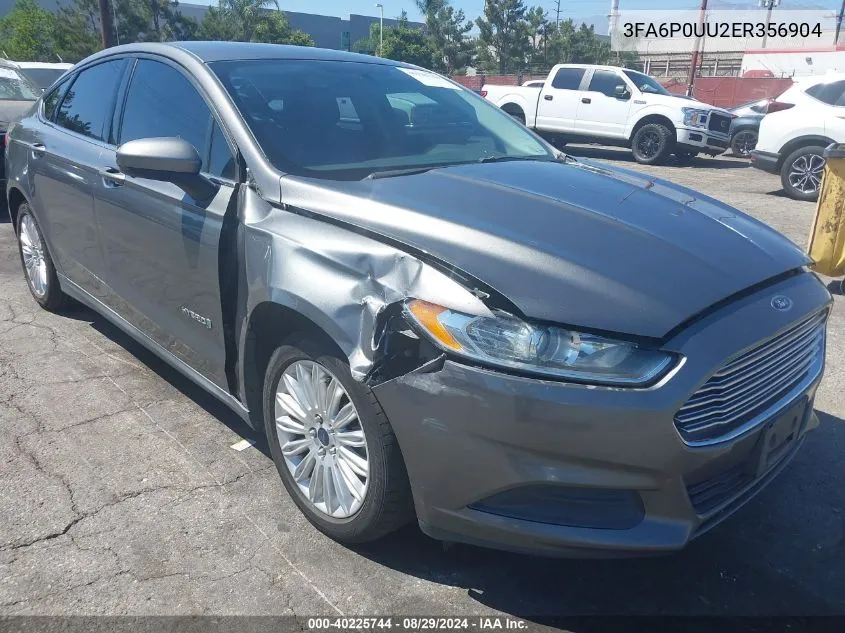 2014 Ford Fusion Hybrid S VIN: 3FA6P0UU2ER356904 Lot: 40225744