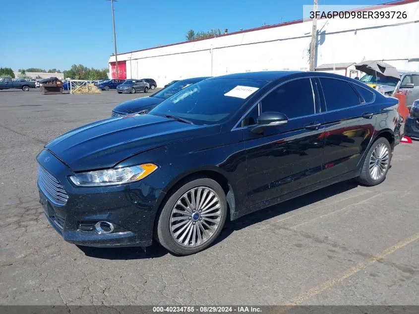 2014 Ford Fusion Titanium VIN: 3FA6P0D98ER393726 Lot: 40234755