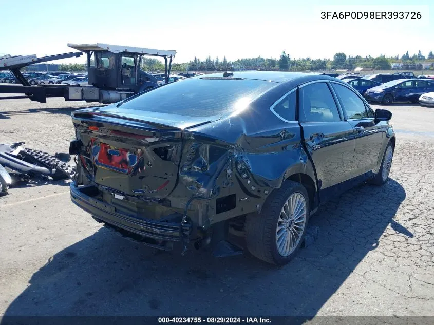 2014 Ford Fusion Titanium VIN: 3FA6P0D98ER393726 Lot: 40234755