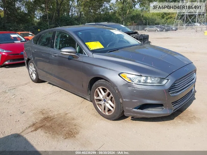 3FA6P0HD4ER186491 2014 Ford Fusion Se