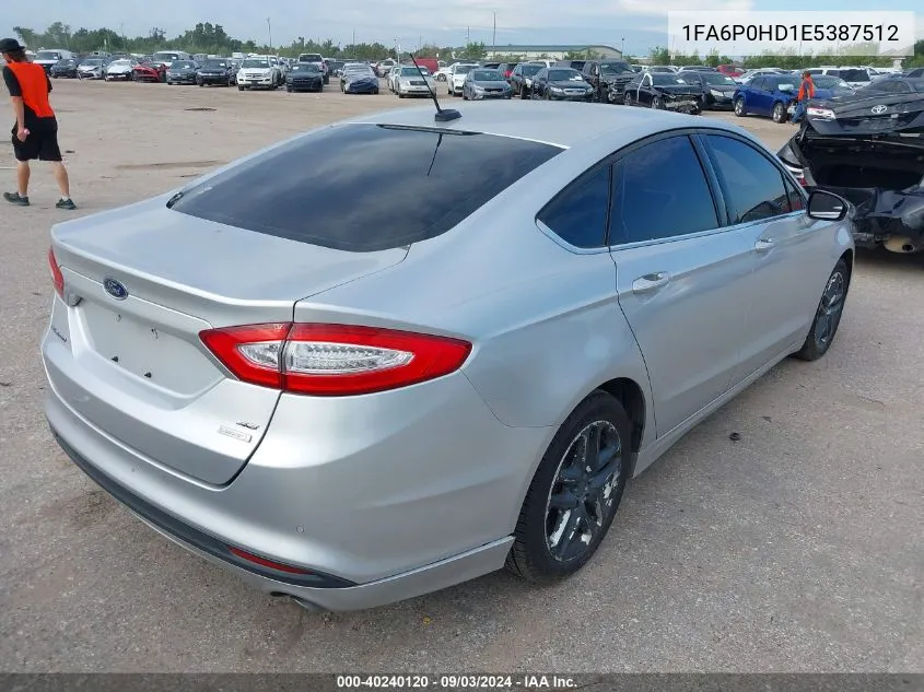 2014 Ford Fusion Se VIN: 1FA6P0HD1E5387512 Lot: 40240120