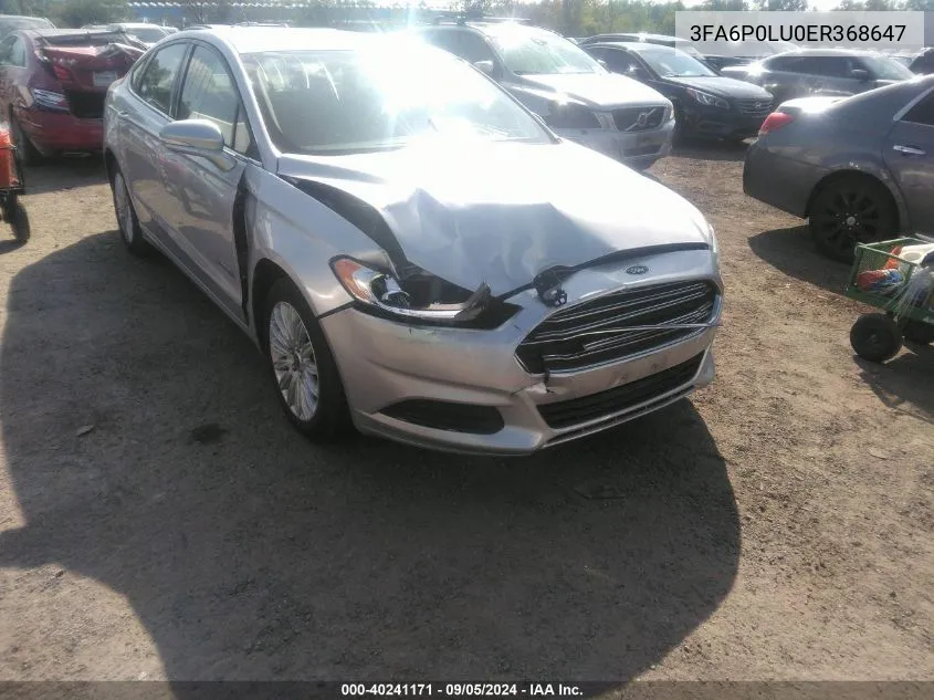 3FA6P0LU0ER368647 2014 Ford Fusion Se Hybrid