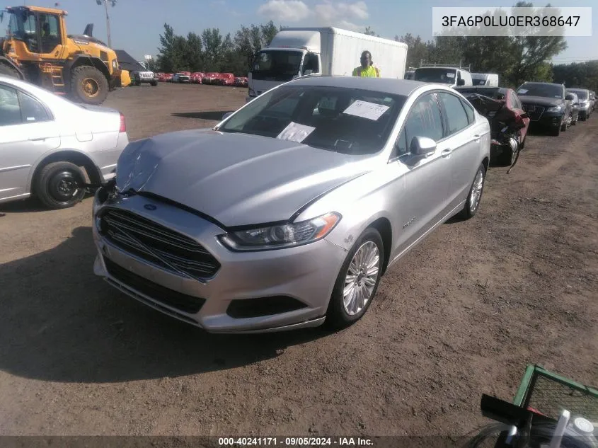 3FA6P0LU0ER368647 2014 Ford Fusion Se Hybrid