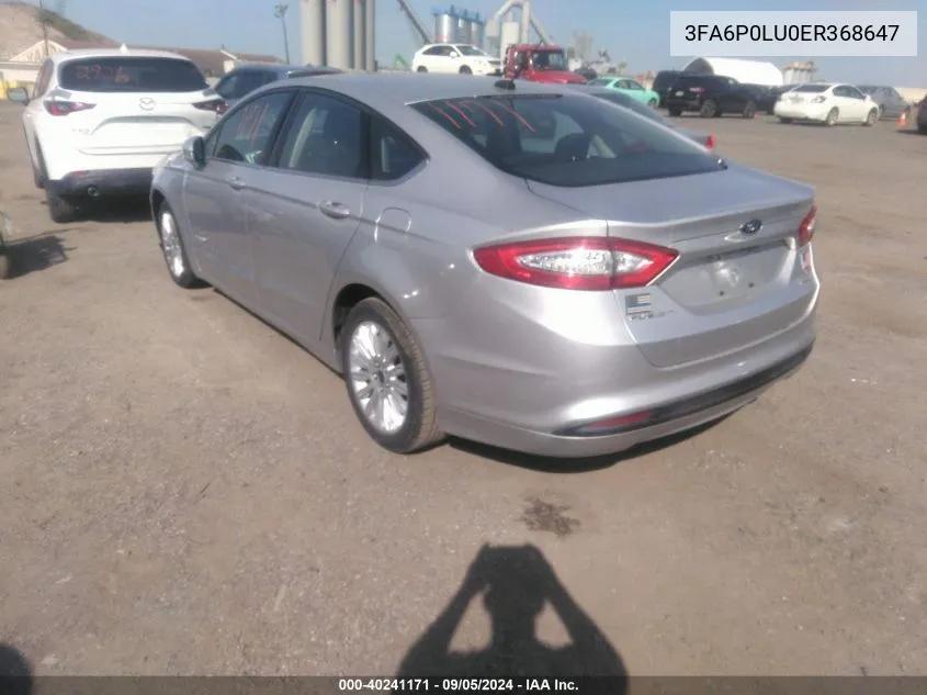 3FA6P0LU0ER368647 2014 Ford Fusion Se Hybrid