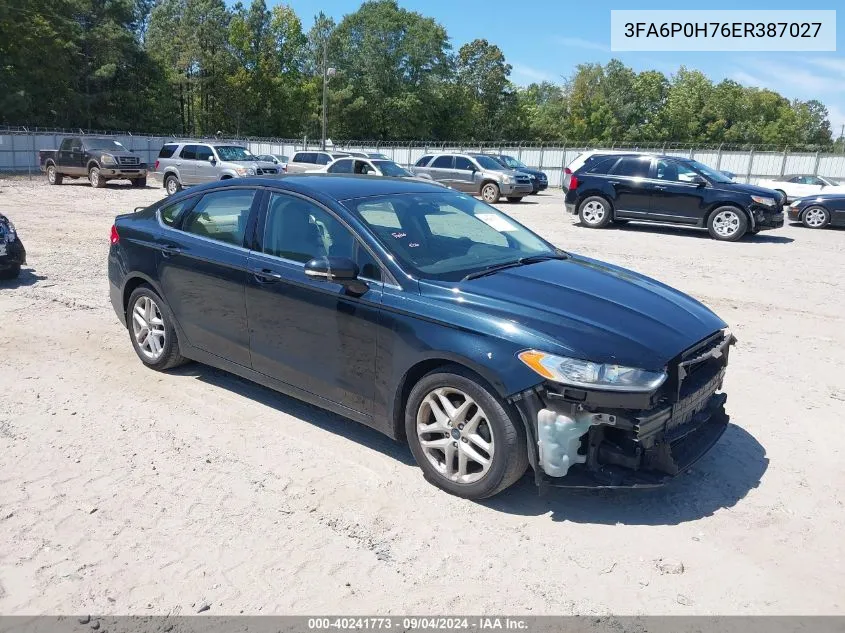 2014 Ford Fusion Se VIN: 3FA6P0H76ER387027 Lot: 40241773