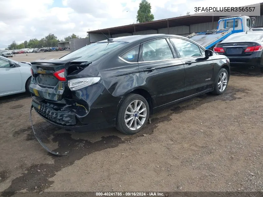 2014 Ford Fusion Hybrid Se VIN: 3FA6P0LU5ER356557 Lot: 40241785