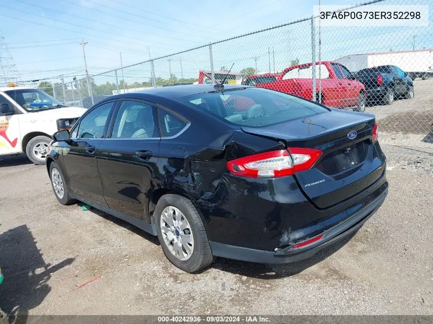 2014 Ford Fusion S VIN: 3FA6P0G73ER352298 Lot: 40242936