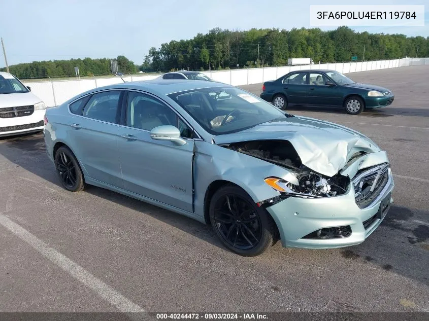 2014 Ford Fusion Hybrid Se VIN: 3FA6P0LU4ER119784 Lot: 40244472