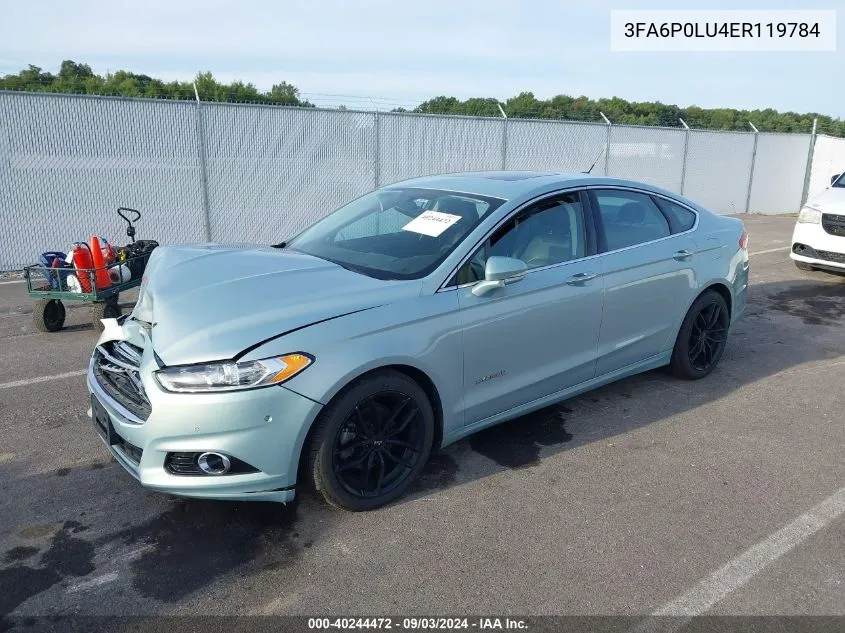 3FA6P0LU4ER119784 2014 Ford Fusion Hybrid Se