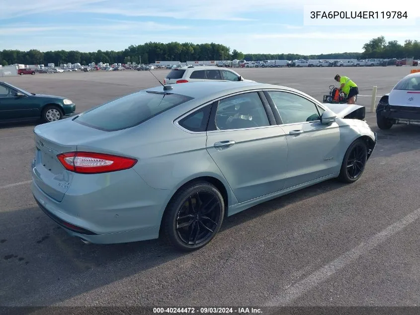 2014 Ford Fusion Hybrid Se VIN: 3FA6P0LU4ER119784 Lot: 40244472