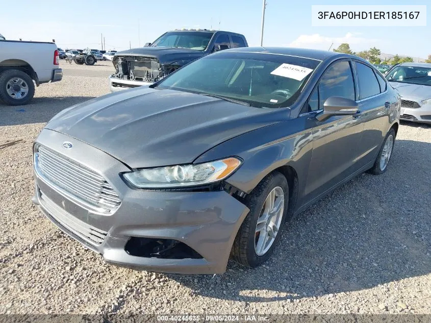 2014 Ford Fusion Se VIN: 3FA6P0HD1ER185167 Lot: 40245635