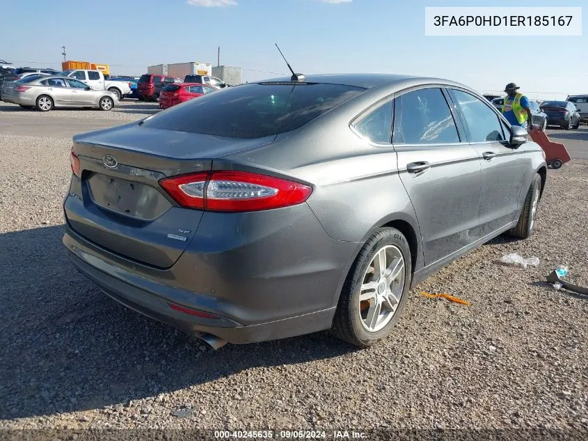 2014 Ford Fusion Se VIN: 3FA6P0HD1ER185167 Lot: 40245635