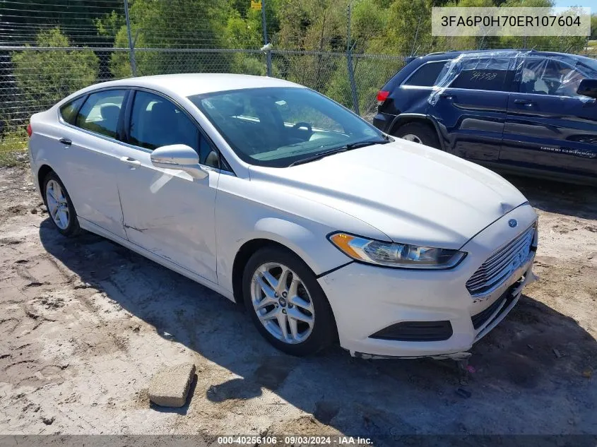 2014 Ford Fusion Se VIN: 3FA6P0H70ER107604 Lot: 40256106