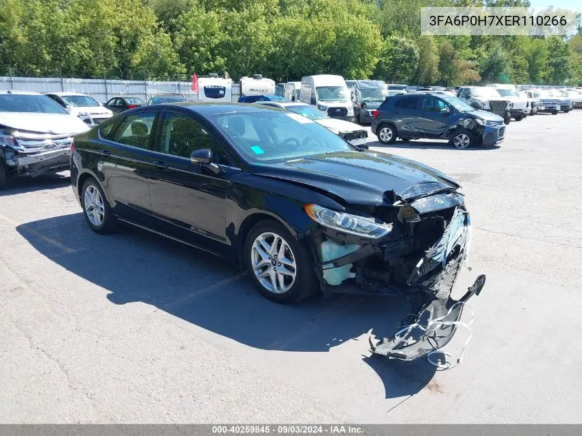 2014 Ford Fusion Se VIN: 3FA6P0H7XER110266 Lot: 40259845