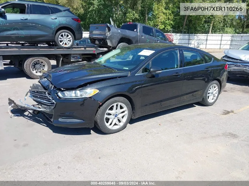 2014 Ford Fusion Se VIN: 3FA6P0H7XER110266 Lot: 40259845