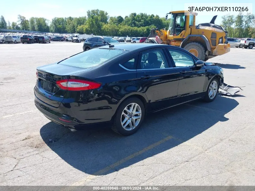 2014 Ford Fusion Se VIN: 3FA6P0H7XER110266 Lot: 40259845