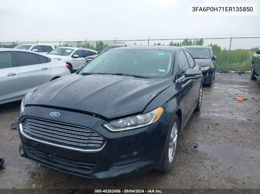 2014 Ford Fusion Se VIN: 3FA6P0H71ER135850 Lot: 40262456