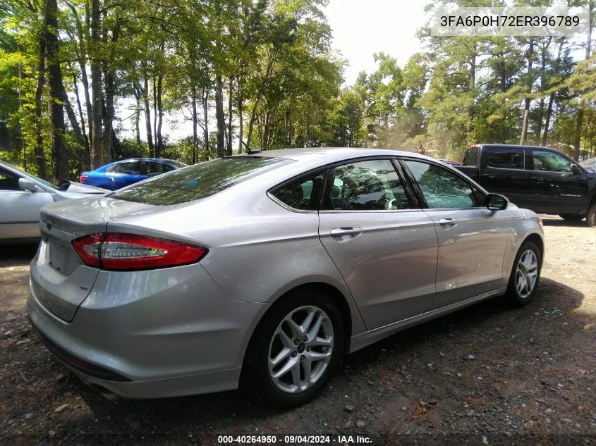 2014 Ford Fusion Se VIN: 3FA6P0H72ER396789 Lot: 40264950