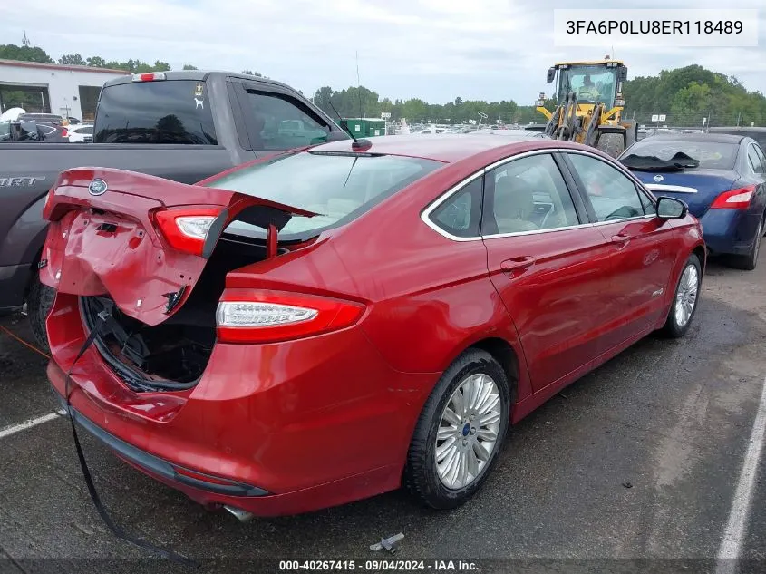 3FA6P0LU8ER118489 2014 Ford Fusion Hybrid Se