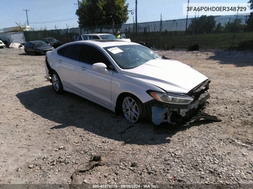 2014 Ford Fusion Se VIN: 3FA6P0HD0ER348729 Lot: 40270170