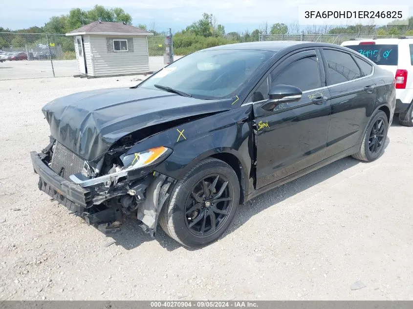 2014 Ford Fusion Se VIN: 3FA6P0HD1ER246825 Lot: 40270904