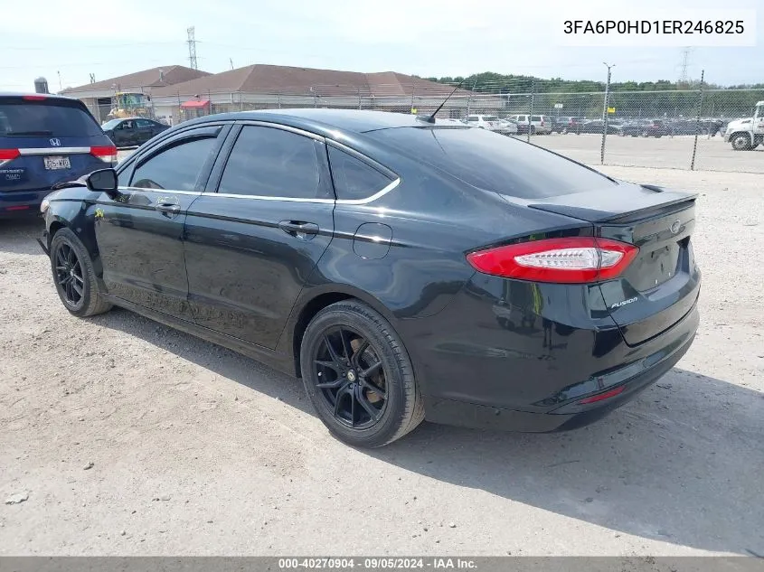 2014 Ford Fusion Se VIN: 3FA6P0HD1ER246825 Lot: 40270904