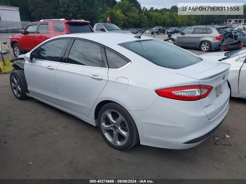 2014 Ford Fusion Se VIN: 3FA6P0H79ER311558 Lot: 40274666