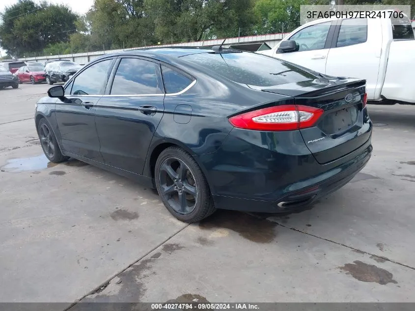 2014 Ford Fusion Se VIN: 3FA6P0H97ER241706 Lot: 40274794