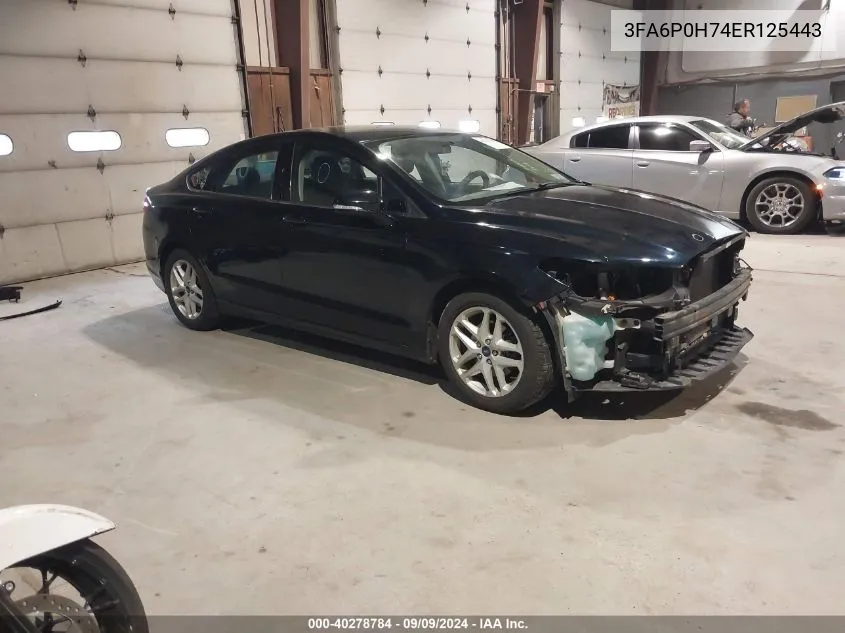 2014 Ford Fusion Se VIN: 3FA6P0H74ER125443 Lot: 40278784