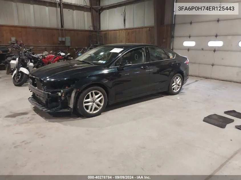 2014 Ford Fusion Se VIN: 3FA6P0H74ER125443 Lot: 40278784