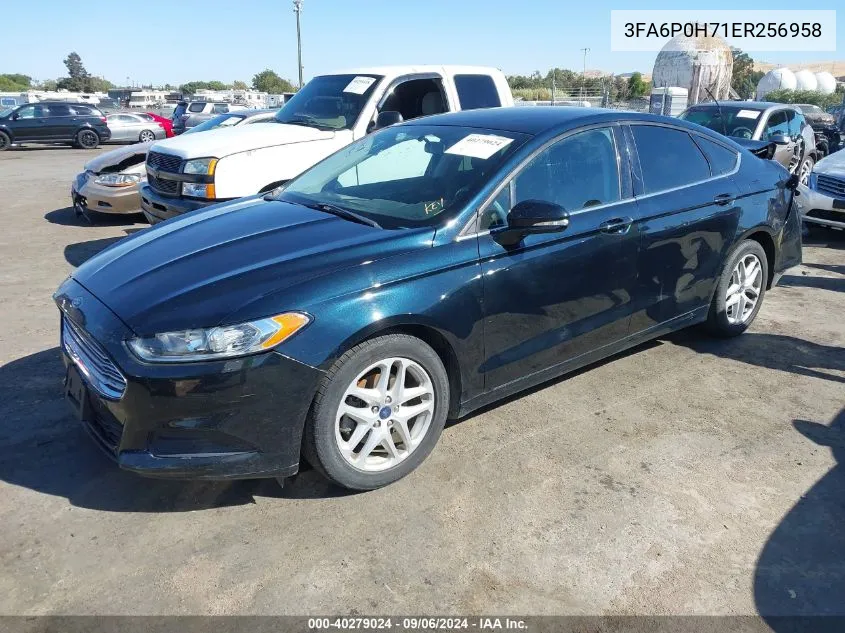 2014 Ford Fusion Se VIN: 3FA6P0H71ER256958 Lot: 40279024