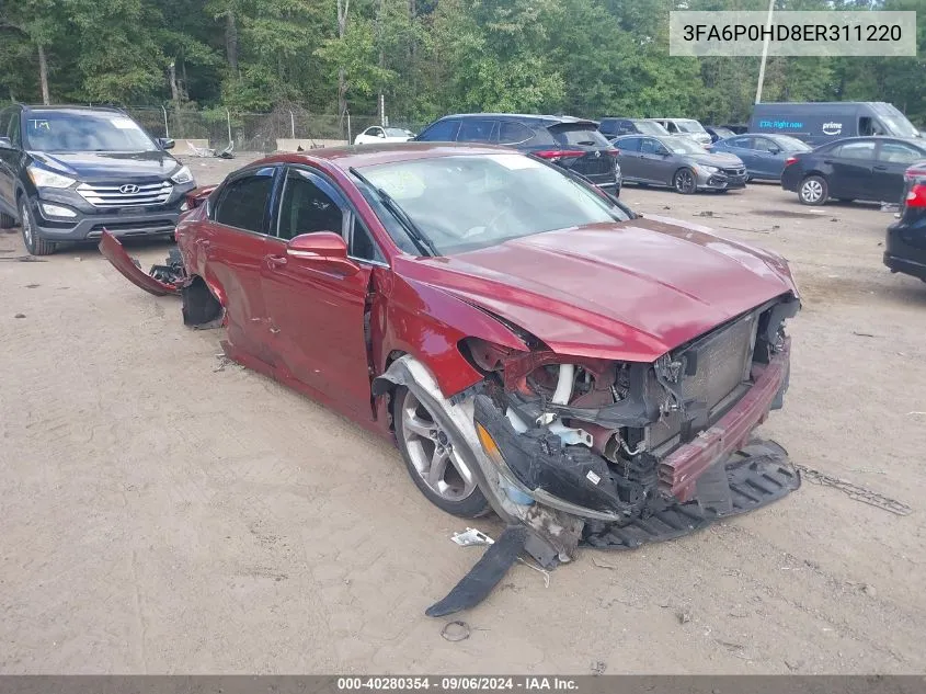 2014 Ford Fusion Se VIN: 3FA6P0HD8ER311220 Lot: 40280354