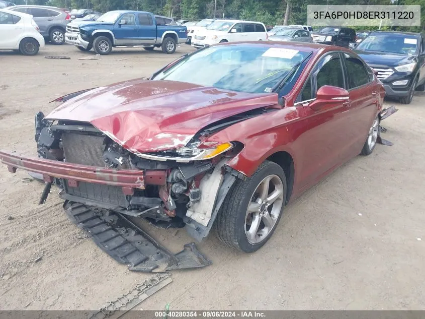 2014 Ford Fusion Se VIN: 3FA6P0HD8ER311220 Lot: 40280354