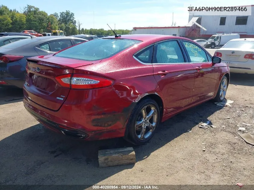 2014 Ford Fusion Se VIN: 3FA6P0H90ER289466 Lot: 40280954