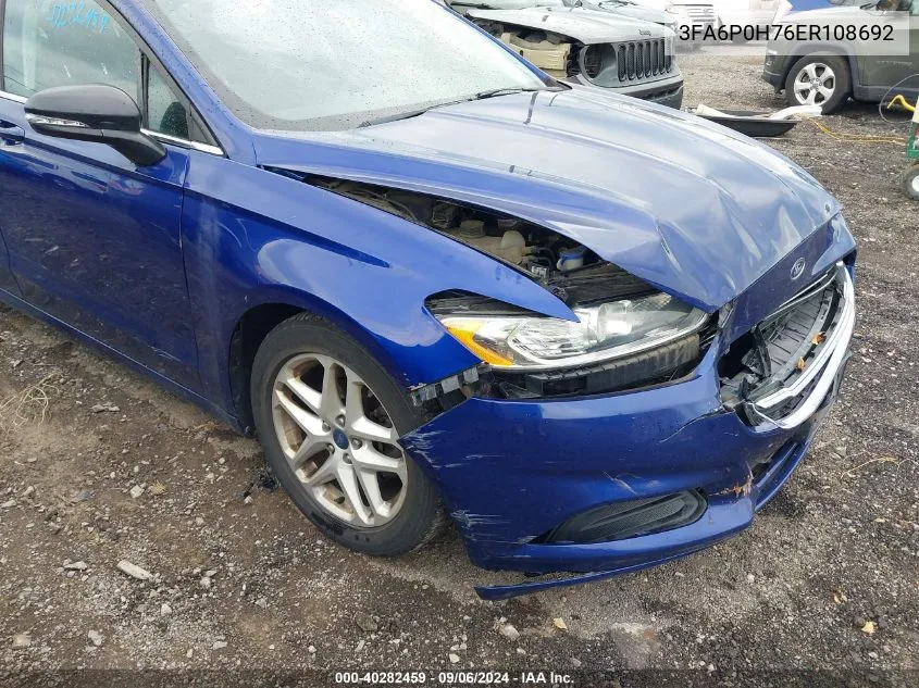 3FA6P0H76ER108692 2014 Ford Fusion Se