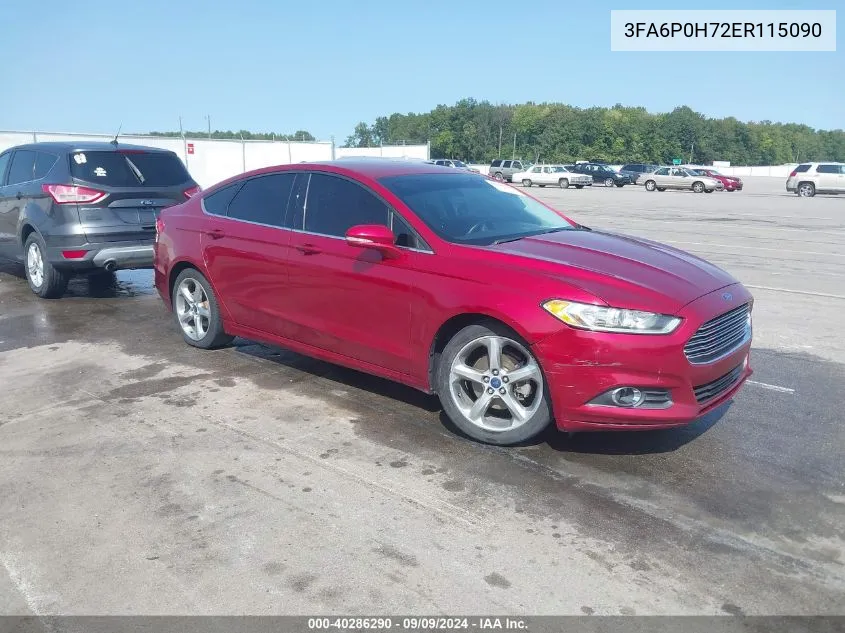 2014 Ford Fusion Se VIN: 3FA6P0H72ER115090 Lot: 40286290